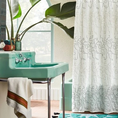 In This Together Shower Curtain White - Opalhouse™ Designed With Jungalow™