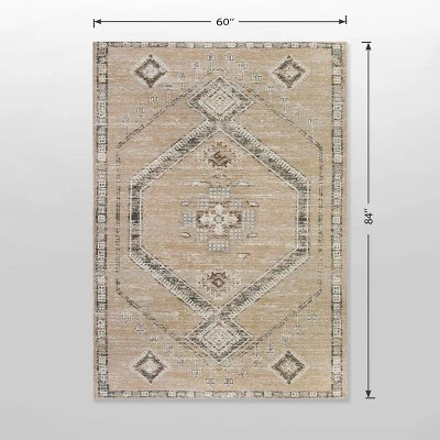 5'x7' Sunset Moroccan Tapestry Rectangular Woven Outdoor Area Rug Light Brown - Opalhouse⢠- Image 4