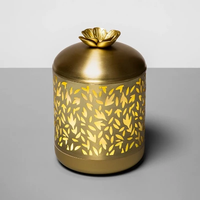 200ml Metal Flower Cutout Color-Changing Oil Diffuser Gold - Opalhouse⢠- Image 4