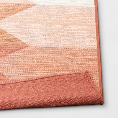 7'x10' Scandi Asymmetrical Rectangular Woven Outdoor Area Rug Bright Peach - Opalhouse⢠- Image 3