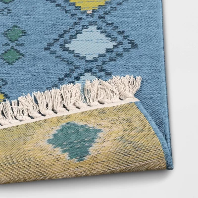 7'x10' Bright Moroccan Rectangular Woven Outdoor Area Rug Indigo - Opalhouse⢠- Image 3